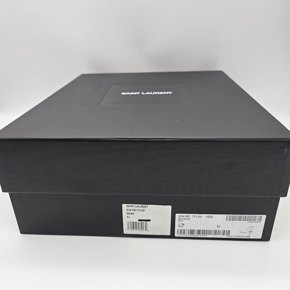 Saint Laurent Paris YSL Wyatt 30 Chelsea Boots Leather Nero Black 634195 SZ 8 41 - Picture 8 of 9